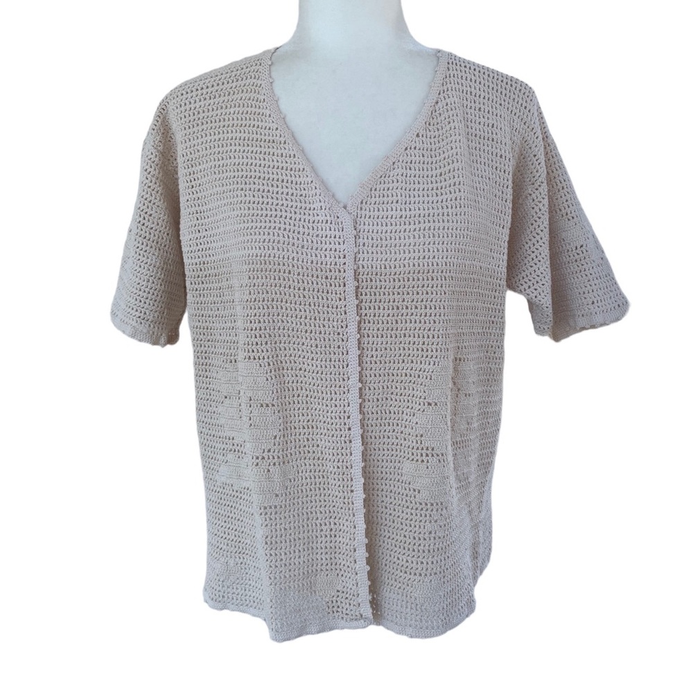 Vintage Handmade Crochet Sweater Short Sleeve